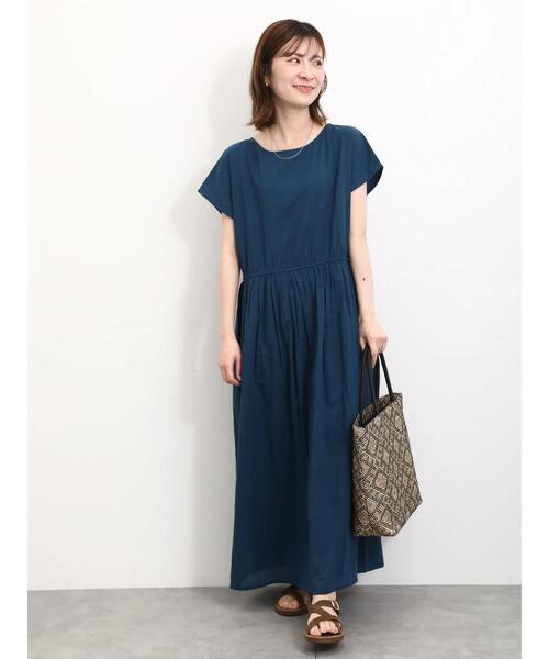 Samansa Mos2 blue（サマンサモスモスブルー）の「【Made in India】ウエスト切替ワンピース（ワンピース・レディース・ブルー/レッド系その他/ブラック・F）」の17枚目の写真