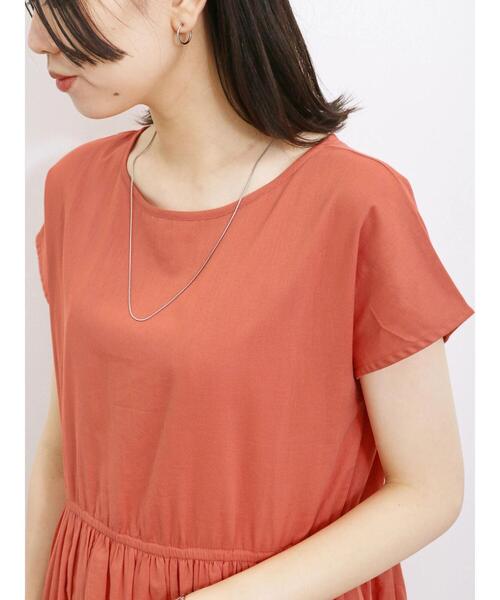 Samansa Mos2 blue（サマンサモスモスブルー）の「【Made in India】ウエスト切替ワンピース（ワンピース・レディース・ブルー/レッド系その他/ブラック・F）」の20枚目の写真