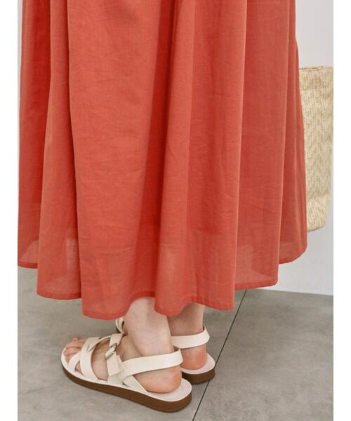 Samansa Mos2 blue（サマンサモスモスブルー）の「【Made in India】ウエスト切替ワンピース（ワンピース・レディース・ブルー/レッド系その他/ブラック・F）」の4枚目の写真