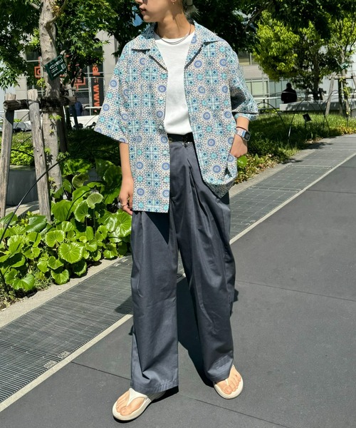 CIAOPANIC TYPY(チャオパニックティピー)の「アフリカンバティックアソート柄オープンカラーシャツ(シャツ/ブラウス・メンズ・オフホワイト/グリーン/ブルー・MEDIUM/LARGE)」の17枚目の写真