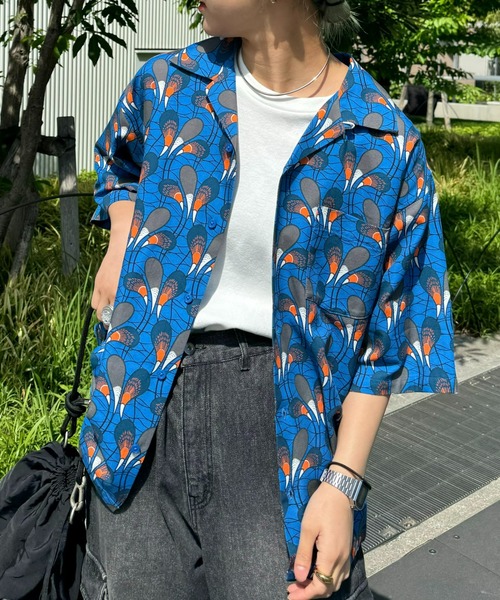 CIAOPANIC TYPY(チャオパニックティピー)の「アフリカンバティックアソート柄オープンカラーシャツ(シャツ/ブラウス・メンズ・オフホワイト/グリーン/ブルー・MEDIUM/LARGE)」の20枚目の写真