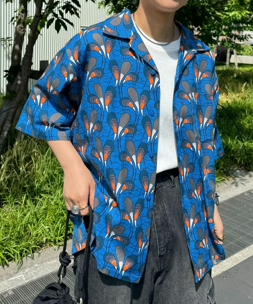 CIAOPANIC TYPY(チャオパニックティピー)の「アフリカンバティックアソート柄オープンカラーシャツ(シャツ/ブラウス・メンズ・オフホワイト/グリーン/ブルー・MEDIUM/LARGE)」の21枚目の写真