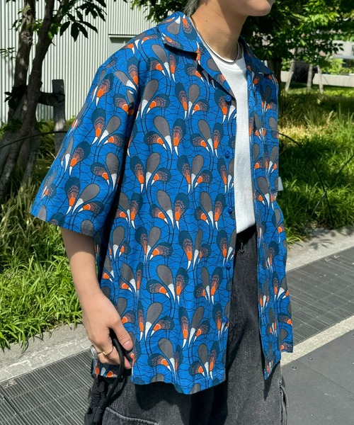 CIAOPANIC TYPY(チャオパニックティピー)の「アフリカンバティックアソート柄オープンカラーシャツ(シャツ/ブラウス・メンズ・オフホワイト/グリーン/ブルー・MEDIUM/LARGE)」の22枚目の写真