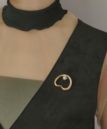 GOLDY | サークル ポイント パール ブローチ(ブローチ/コサージュ)