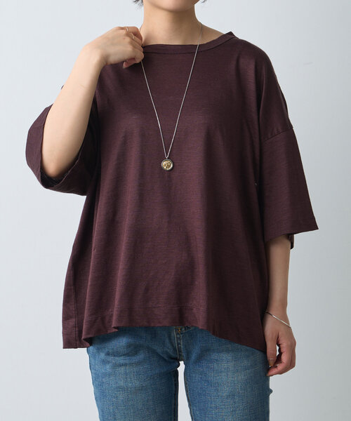 BEARDSLEY（ビアズリー）の「ラミーショートTシャツ（Tシャツ/カットソー・レディース・ブラウン/ホワイト/ブラック・FREE）」の3枚目の写真