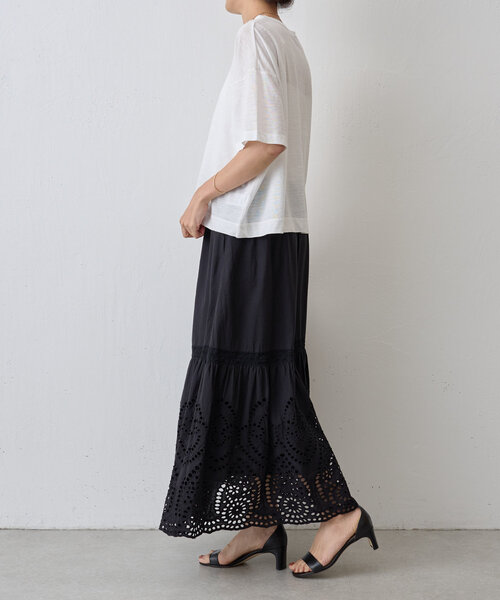 BEARDSLEY（ビアズリー）の「ラミーショートTシャツ（Tシャツ/カットソー・レディース・ブラウン/ホワイト/ブラック・FREE）」の7枚目の写真