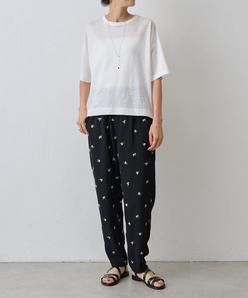 BEARDSLEY（ビアズリー）の「ラミーショートTシャツ（Tシャツ/カットソー・レディース・ブラウン/ホワイト/ブラック・FREE）」の9枚目の写真