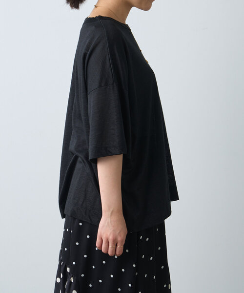 BEARDSLEY（ビアズリー）の「ラミーショートTシャツ（Tシャツ/カットソー・レディース・ブラウン/ホワイト/ブラック・FREE）」の16枚目の写真