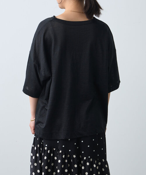 BEARDSLEY（ビアズリー）の「ラミーショートTシャツ（Tシャツ/カットソー・レディース・ブラウン/ホワイト/ブラック・FREE）」の17枚目の写真