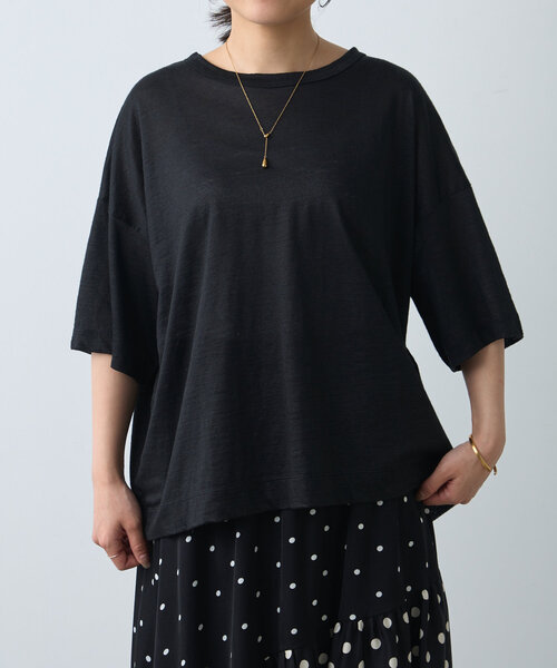 BEARDSLEY（ビアズリー）の「ラミーショートTシャツ（Tシャツ/カットソー・レディース・ブラウン/ホワイト/ブラック・FREE）」の18枚目の写真