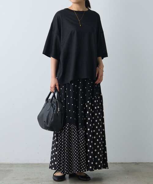 BEARDSLEY（ビアズリー）の「ラミーショートTシャツ（Tシャツ/カットソー・レディース・ブラウン/ホワイト/ブラック・FREE）」の19枚目の写真