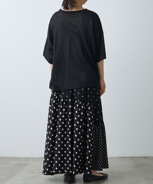 BEARDSLEY（ビアズリー）の「ラミーショートTシャツ（Tシャツ/カットソー・レディース・ブラウン/ホワイト/ブラック・FREE）」の21枚目の写真