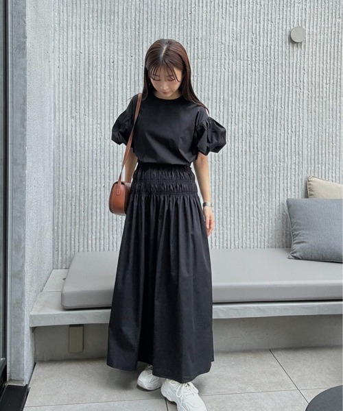 ワンピース I_am puff sleeve shirring design ops I_am（アイアム）の「puff sleeve shirring design ops