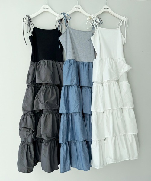 セール】ティアードキャミワンピース（ワンピース）｜one after