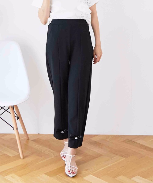 【美品✨】　ミュベール　リボン　スラックス　40 極上ラグジュアリースラックス【BEL24-005】 | BELINDA OFFICIAL