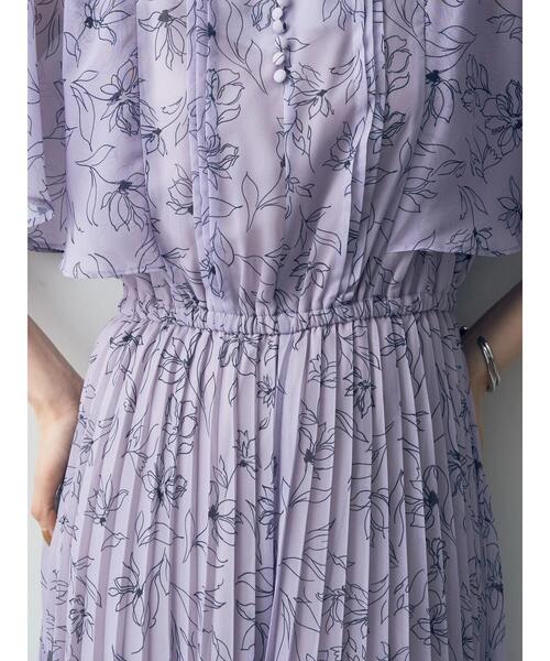 【セール】ラインフラワー柄プリーツワンピース(ワンピース)|YECCA VECCA(イェッカヴェッカ) 【セール】ラインフラワー柄プリーツワンピース(ワンピース)|YECCA VECCA(イェッカヴェッカ)