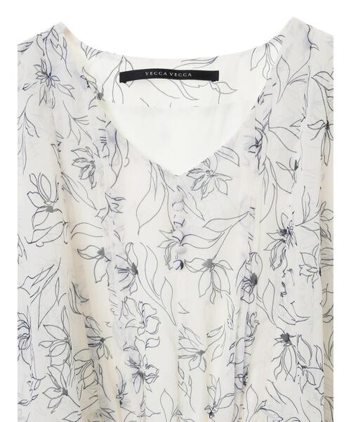 【セール】ラインフラワー柄プリーツワンピース(ワンピース)|YECCA VECCA(イェッカヴェッカ) 【セール】ラインフラワー柄プリーツワンピース(ワンピース)|YECCA VECCA(イェッカヴェッカ)