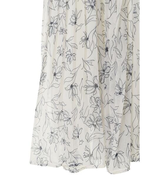 【セール】ラインフラワー柄プリーツワンピース(ワンピース)|YECCA VECCA(イェッカヴェッカ) 【セール】ラインフラワー柄プリーツワンピース(ワンピース)|YECCA VECCA(イェッカヴェッカ)