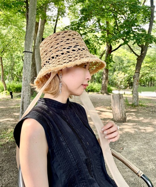 ORIENT MILLINERY（オリエント ミリナリー）の「PALOMA【ﾊﾟﾛﾏ】（ハット・レディース・ナチュラル/ブラック・FREE）」の18枚目の写真
