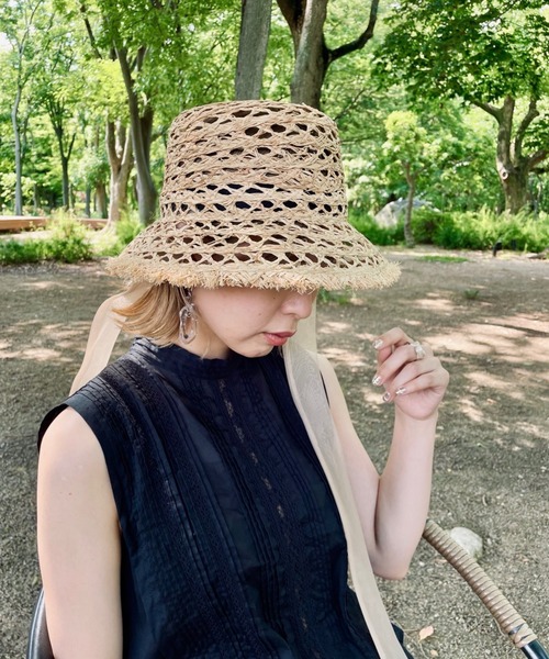 ORIENT MILLINERY（オリエント ミリナリー）の「PALOMA【ﾊﾟﾛﾏ】（ハット・レディース・ナチュラル/ブラック・FREE）」の19枚目の写真