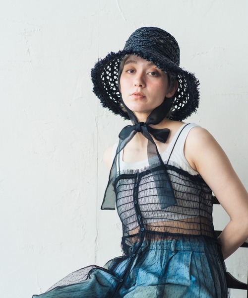 ORIENT MILLINERY（オリエント ミリナリー）の「PALOMA【ﾊﾟﾛﾏ】（ハット・レディース・ナチュラル/ブラック・FREE）」の9枚目の写真