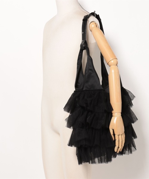 Scrap Book(スクラップブック)の「【Scrap Book】フリルバッグ(トートバッグ・レディース・ブラック/グレー・FREE)」の12枚目の写真