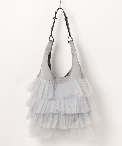 Scrap Book(スクラップブック)の「【Scrap Book】フリルバッグ(トートバッグ・レディース・ブラック/グレー・FREE)」の6枚目の写真