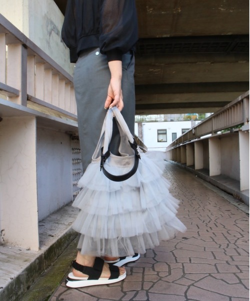 Scrap Book(スクラップブック)の「【Scrap Book】フリルバッグ(トートバッグ・レディース・ブラック/グレー・FREE)」の19枚目の写真