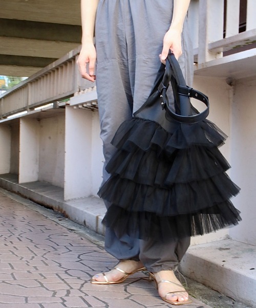 Scrap Book(スクラップブック)の「【Scrap Book】フリルバッグ(トートバッグ・レディース・ブラック/グレー・FREE)」の15枚目の写真