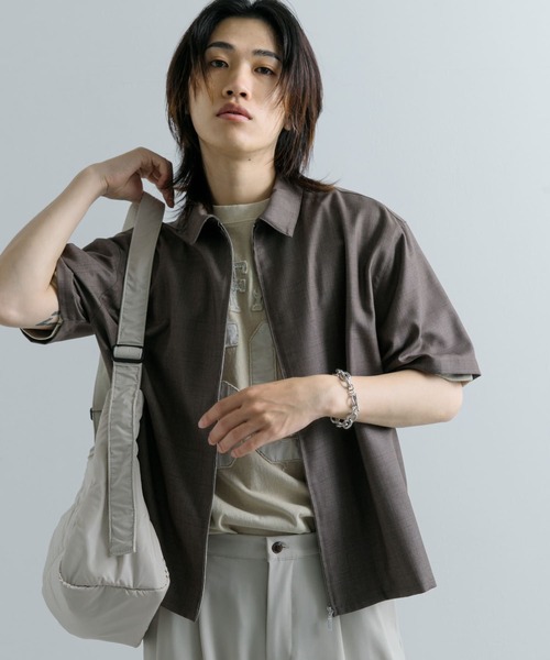 SENSE OF PLACE by URBAN RESEARCH(センスオブプレイスバイアーバンリサーチ)の「チェックフロントジップレギュラーカラーシャツ(シャツ/ブラウス・メンズ・グレー/ブラウン/ネイビー・MEDIUM/LARGE)」の6枚目の写真