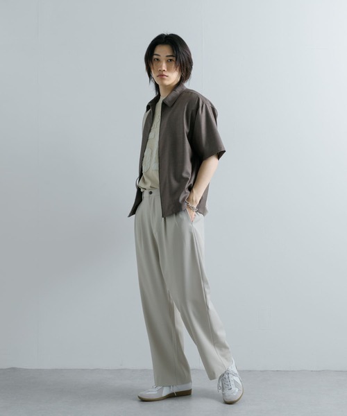 すっちゃんです★美品★23SS フレンチリネンレギュラーカラーシャツ ユニセックス』フリンジジャガードレギュラーカラーシャツ[AA46