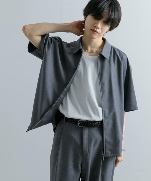 SENSE OF PLACE by URBAN RESEARCH(センスオブプレイスバイアーバンリサーチ)の「チェックフロントジップレギュラーカラーシャツ(シャツ/ブラウス・メンズ・グレー/ブラウン/ネイビー・MEDIUM/LARGE)」の10枚目の写真