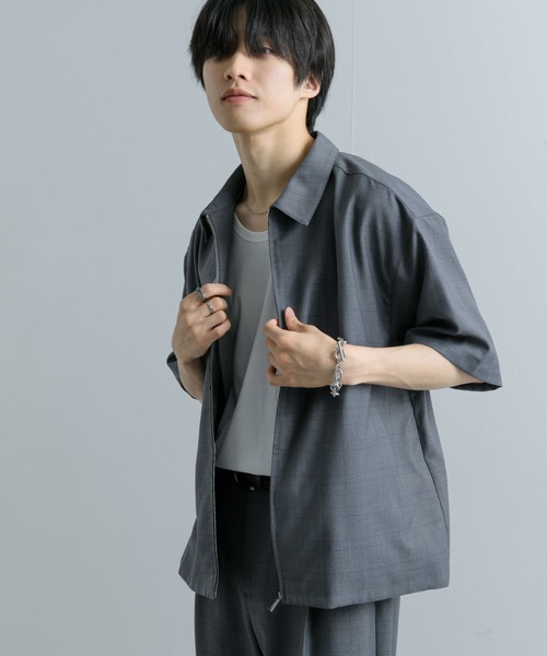 SENSE OF PLACE by URBAN RESEARCH(センスオブプレイスバイアーバンリサーチ)の「チェックフロントジップレギュラーカラーシャツ(シャツ/ブラウス・メンズ・グレー/ブラウン/ネイビー・MEDIUM/LARGE)」の12枚目の写真