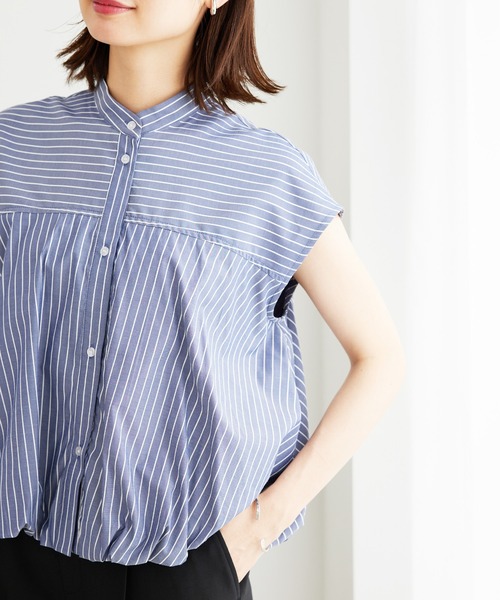 moana  unminou♥新品未使用 ストライプバルーンブラウス 大きいサイズ 肩出しストライプブラウス marun 通販【ニッセン】