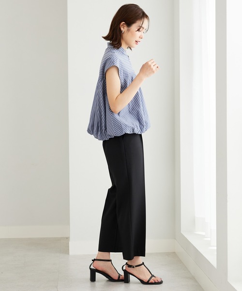セール】裾バルーンデザインストライプブラウス（シャツ/ブラウス
