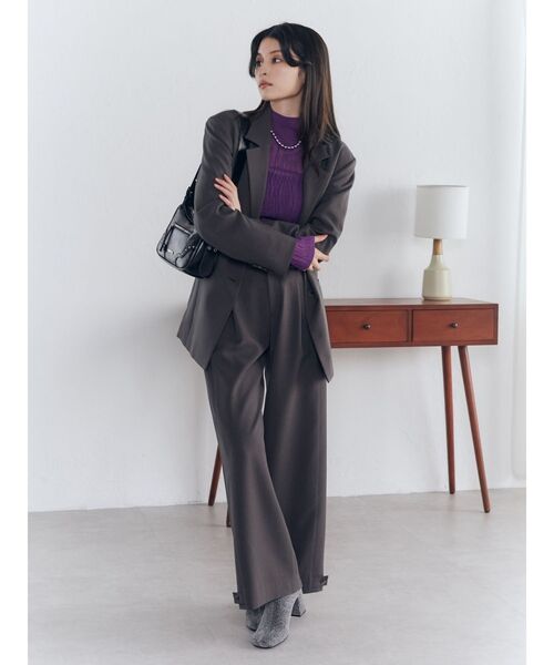 MURUA（ムルーア）の「【SET UP対応】ヘムアジャストタックパンツ（その他パンツ・レディース・ベージュ/ブラック/グレー・1/2）」の11枚目の写真