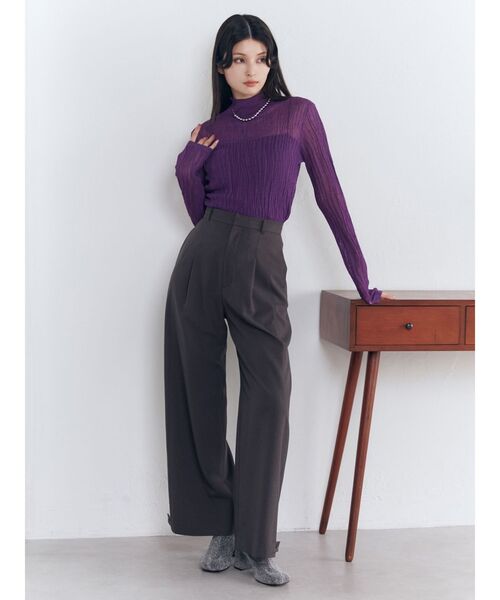 MURUA（ムルーア）の「【SET UP対応】ヘムアジャストタックパンツ（その他パンツ・レディース・ベージュ/ブラック/グレー・1/2）」の13枚目の写真