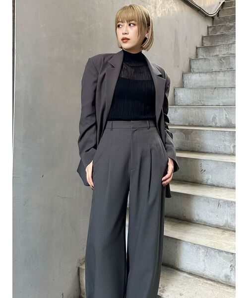 MURUA（ムルーア）の「【SET UP対応】ヘムアジャストタックパンツ（その他パンツ・レディース・ベージュ/ブラック/グレー・1/2）」の19枚目の写真