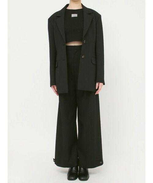 MURUA（ムルーア）の「【SET UP対応】ヘムアジャストタックパンツ（その他パンツ・レディース・ベージュ/ブラック/グレー・1/2）」の4枚目の写真