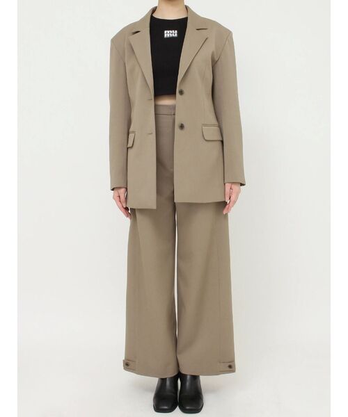 MURUA（ムルーア）の「【SET UP対応】ヘムアジャストタックパンツ（その他パンツ・レディース・ベージュ/ブラック/グレー・1/2）」の5枚目の写真