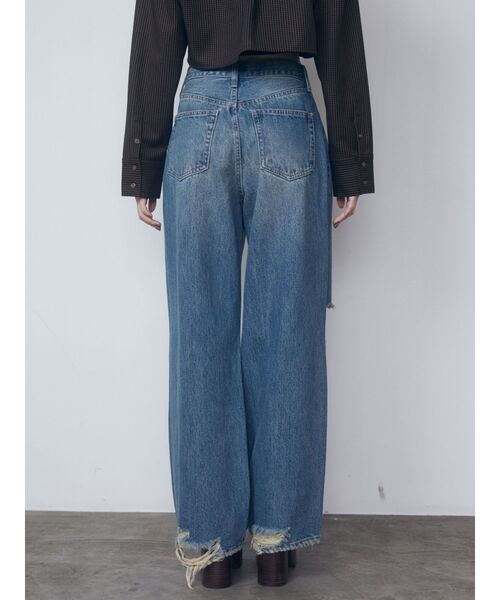 EMODA（エモダ）の「リップドワイドジーンンズ（デニムパンツ・レディース・ライトブルー/グレー・SMALL/MEDIUM）」の22枚目の写真