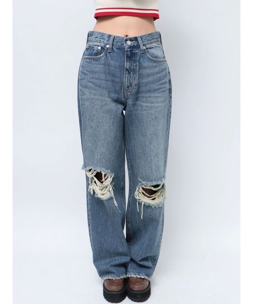 EMODA（エモダ）の「リップドワイドジーンンズ（デニムパンツ・レディース・ライトブルー/グレー・SMALL/MEDIUM）」の7枚目の写真