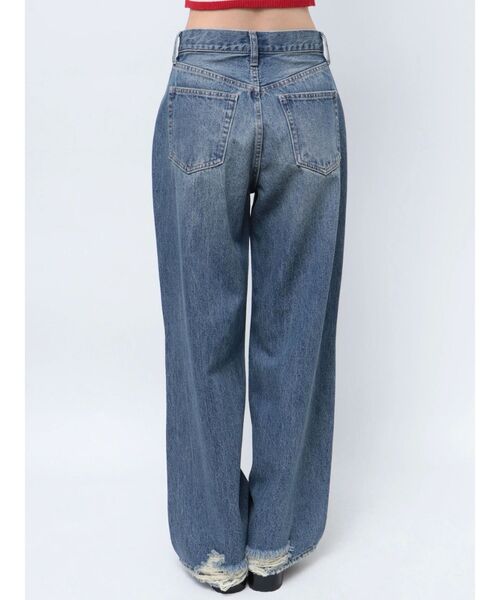 EMODA（エモダ）の「リップドワイドジーンンズ（デニムパンツ・レディース・ライトブルー/グレー・SMALL/MEDIUM）」の9枚目の写真