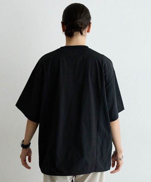 Ridingmania（ライディングマニア）の「【Ridingmania】異素材切り替えプルオーバー/オーバーTシャツ（Tシャツ/カットソー・メンズ・ブラック/グレー・FREE）」の13枚目の写真