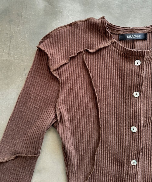 セール】起毛リブ2WAYロングスリーブトップス（Tシャツ/カットソー