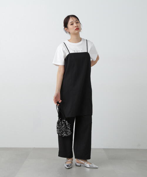 N.（N. Natural Beauty Basic）（エヌエヌナチュラルビューティーベーシック）の「◆ロングキャミ＆ワイドパンツセットアップ（セットアップ・レディース・ブラック/グレー系その他・MEDIUM）」の12枚目の写真