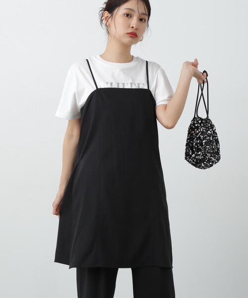 N.（N. Natural Beauty Basic）（エヌエヌナチュラルビューティーベーシック）の「◆ロングキャミ＆ワイドパンツセットアップ（セットアップ・レディース・ブラック/グレー系その他・MEDIUM）」の13枚目の写真