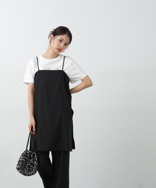 N.（N. Natural Beauty Basic）（エヌエヌナチュラルビューティーベーシック）の「◆ロングキャミ＆ワイドパンツセットアップ（セットアップ・レディース・ブラック/グレー系その他・MEDIUM）」の15枚目の写真