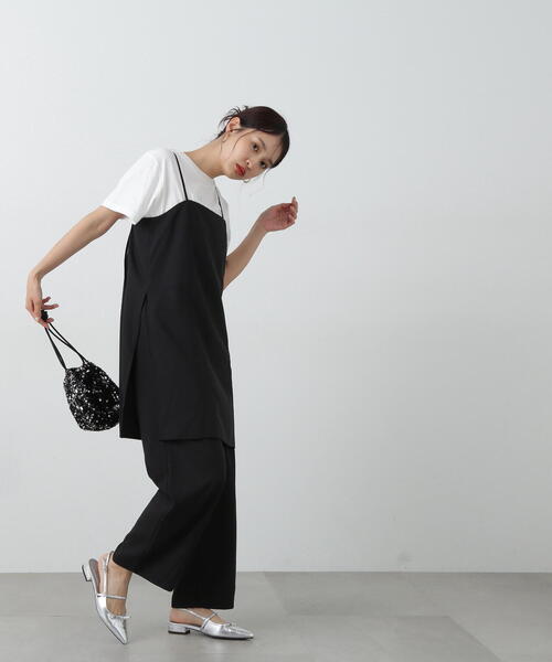 N.（N. Natural Beauty Basic）（エヌエヌナチュラルビューティーベーシック）の「◆ロングキャミ＆ワイドパンツセットアップ（セットアップ・レディース・ブラック/グレー系その他・MEDIUM）」の16枚目の写真