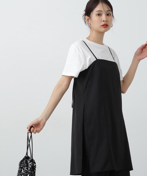 N.（N. Natural Beauty Basic）（エヌエヌナチュラルビューティーベーシック）の「◆ロングキャミ＆ワイドパンツセットアップ（セットアップ・レディース・ブラック/グレー系その他・MEDIUM）」の18枚目の写真